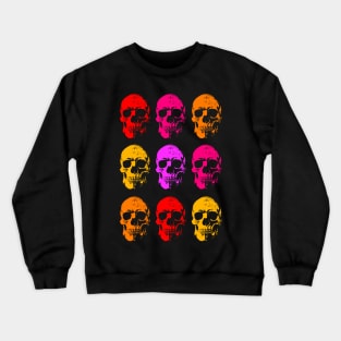 colorful linear skull art Crewneck Sweatshirt